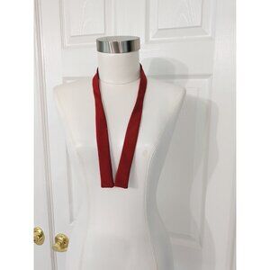 Vtg Wembley Priestley Imported Fabric Mens Red Adjustable Tie Narrow Skinny